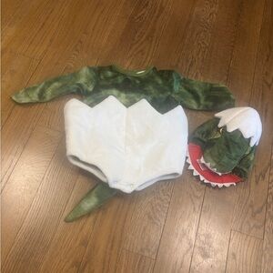 Pottery Barn Kids Green and White Dinosaur Costume